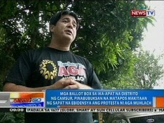 NTG: Mga ballot box sa ika-apat na distrito ng CamSur, pinabubuksan