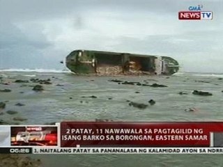 QRT: 2 patay, 11 nawawala sa pagtagilid ng barko sa Borongan, Eastern Samar
