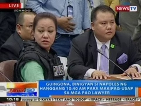 NTG: Napoles at PAO lawyers, nag-uusap sa loob ng opisina ni Sen. Alan Peter Cayetano