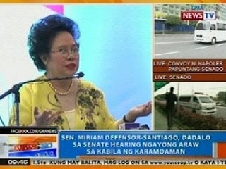 NTG: Sen. Santiago, dadalo sa senate hearing ngayong araw sa kabila ng karamdaman