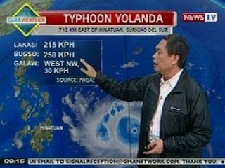 NTG: Bagyong Yolanda, nakapasok na ng PAR