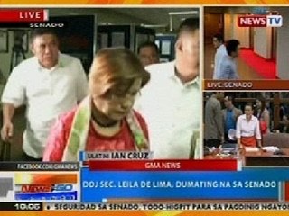 NTG: DOJ Sec. De Lima, dumating na sa Senado