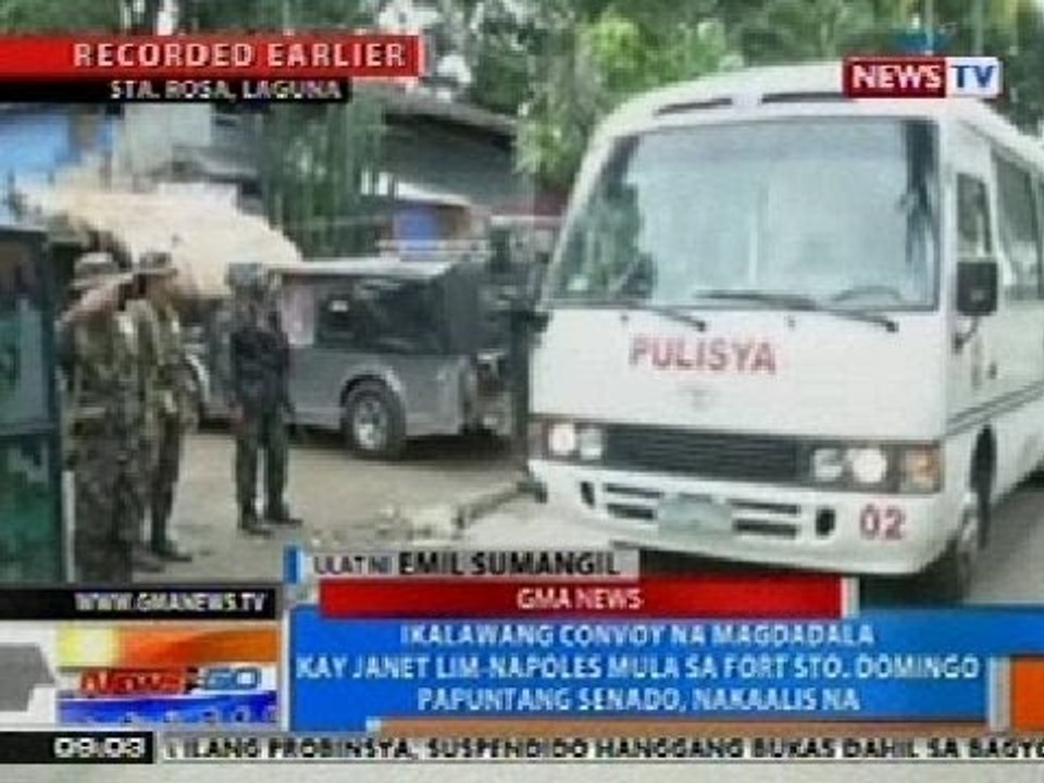 NTG: Ika-2 convoy ni Napoles mula sa Fort Sto. Domingo papuntang Senado, nakaalis na