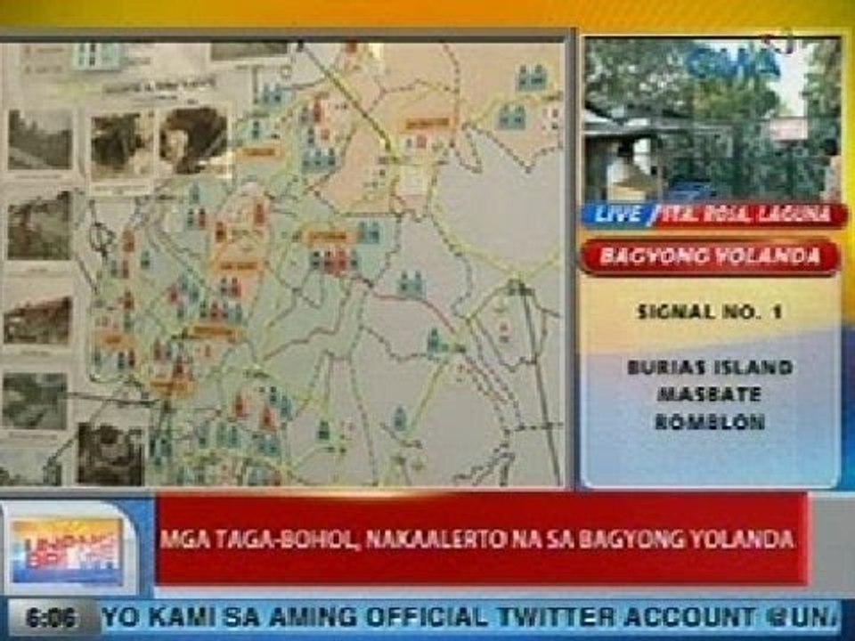 UB: Mga taga-Bohol, nakaalerto na sa Bagyong Yolanda