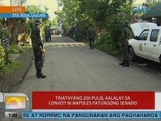 UB: Tinatayang 200 pulis, aalalay sa convoy ni Napoles patungong Senado