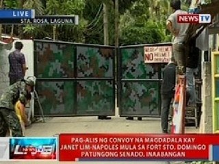 NTVL: Pag-alis ng convoy ni Napoles mula sa Fort Sto. Domingo patungong Senado, inaabangan