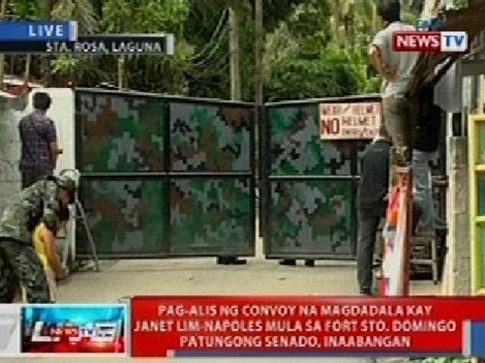 NTVL: Pag-alis ng convoy ni Napoles mula sa Fort Sto. Domingo patungong Senado, inaabangan