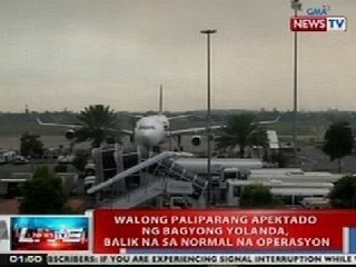 NTVL: 8 paliparang apektado ng Bagyong Yolanda, balik na sa normal na operasyon