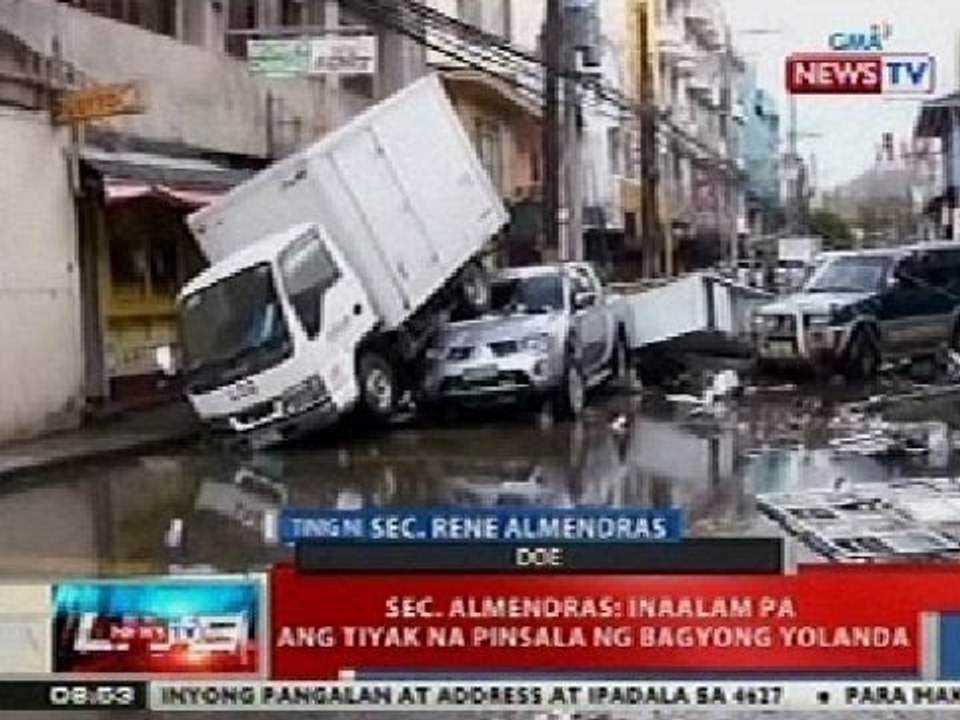 NTVL: Sec. Almendras: Inaalam pa ang tiyak na pinsala ng Bagyong Yolanda