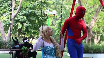 Black spiderman vs Maleficent Troll ! #Funny Superheroes in Real Life  )