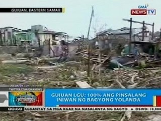 BP: Guiuan LGU: 100% ang pinsalang iniwan ng Bagyong Yolanda sa Eastern Samar