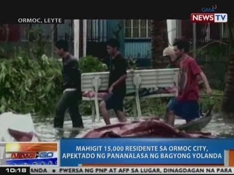 NTG: Mahigit 15k residente sa Ormoc City, apektado ng pananalasa ng Bagyong Yolanda
