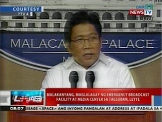 Malakanyang, maglalagay ng emergency broadcast facility at media center sa Tacloban, Leyte