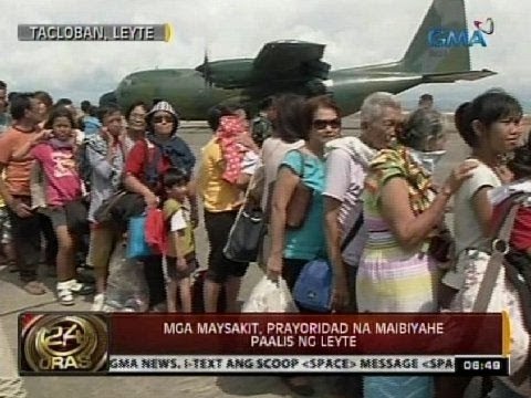 24 Oras: Mga maysakit, prayoridad na maibiyahe paalis ng Leyte