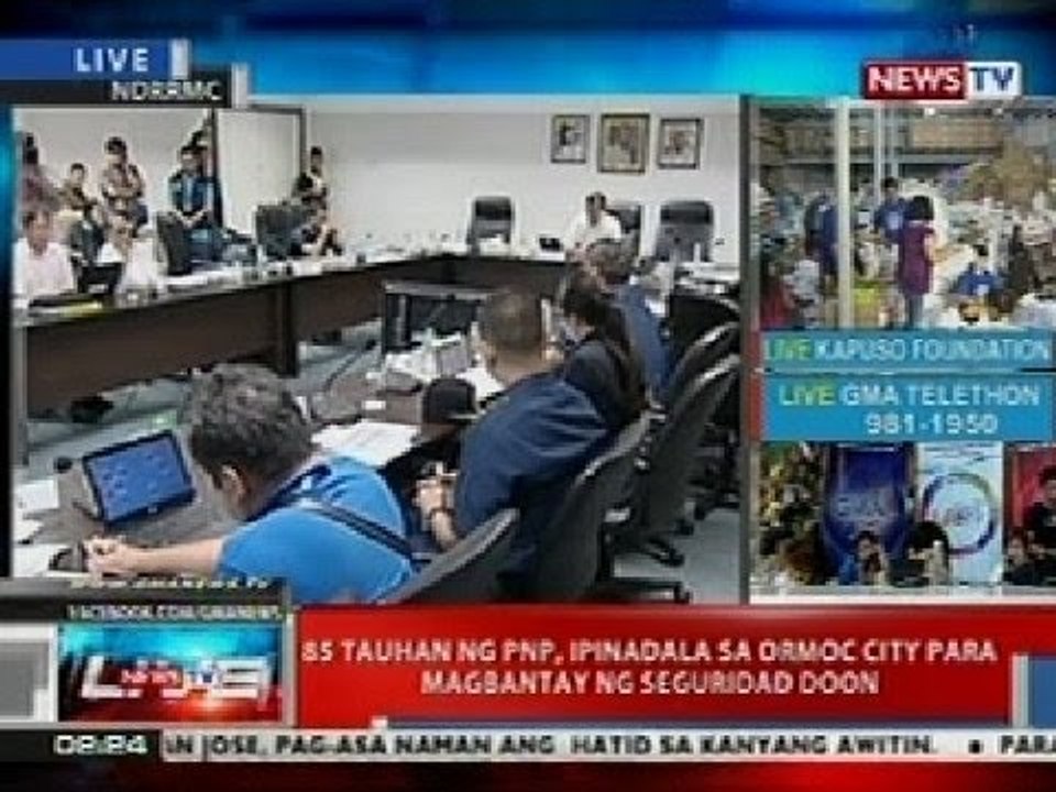 NTL : 85 tauhan ng PNP, ipinadala sa Ormoc City para magbantay ng seguridad doon