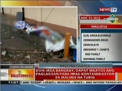 DOH: Mga bangkay, dapat maayos ang paglagyan para iwas-kontaminasyon sa malinis na tubig sa Leyte