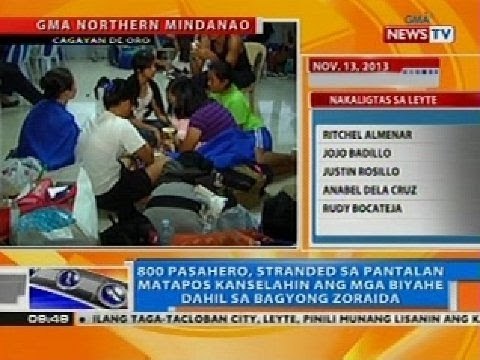 800 pasahero, stranded sa pantalan matapos kanselahin ang mga biyahe dahil sa Bagyong Zoraida