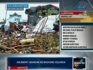 Saksi: 90% ng mga bahay sa Balangkayan, Eastern Samar, winasak ng Bagyong Yolanda