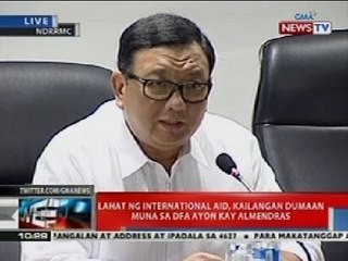 NTL: Lahat ng international aid, kailangan dumaan muna sa DFA ayon kay Almendras