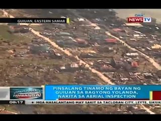 Descargar video: BP: Pinsalang tinamo ng bayan ng Guiuan sa bagyong Yolanda, nakita sa aerial inspection