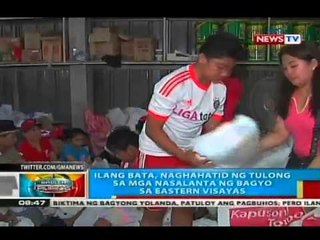 BP: Ilang bata, naghatid ng tulong sa mga nasalanta ng bagyo sa Eastern Visayas