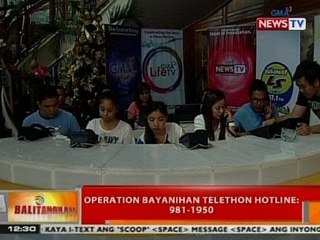 BT: Operation Bayanihan Telethon Hotline: 981-1950