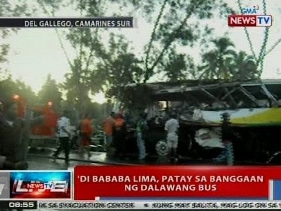 NTVL: 'Di bababa sa 5, patay sa banggaan ng 2 bus sa CamSur