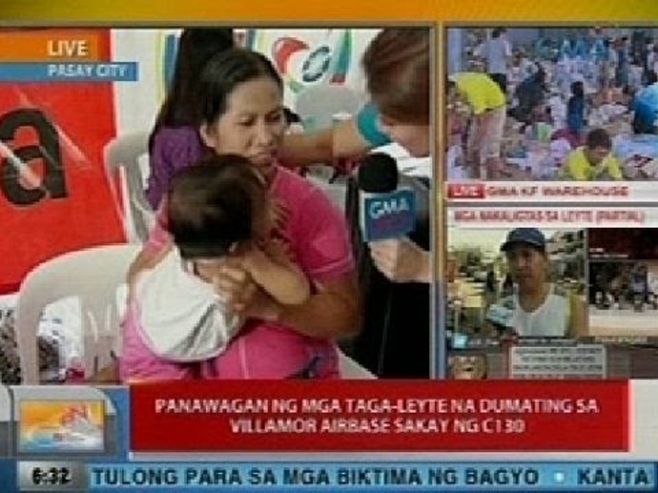 UB: Panawagan ng mga taga-Leyte na dumating sa Villamor Airbase sakay ng C130
