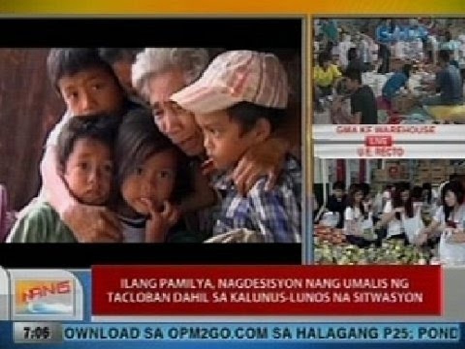 UB: Ilang pamilya, nagdesisyon nang umalis ng Tacloban dahil sa kalunus-lunos na sitwasyon