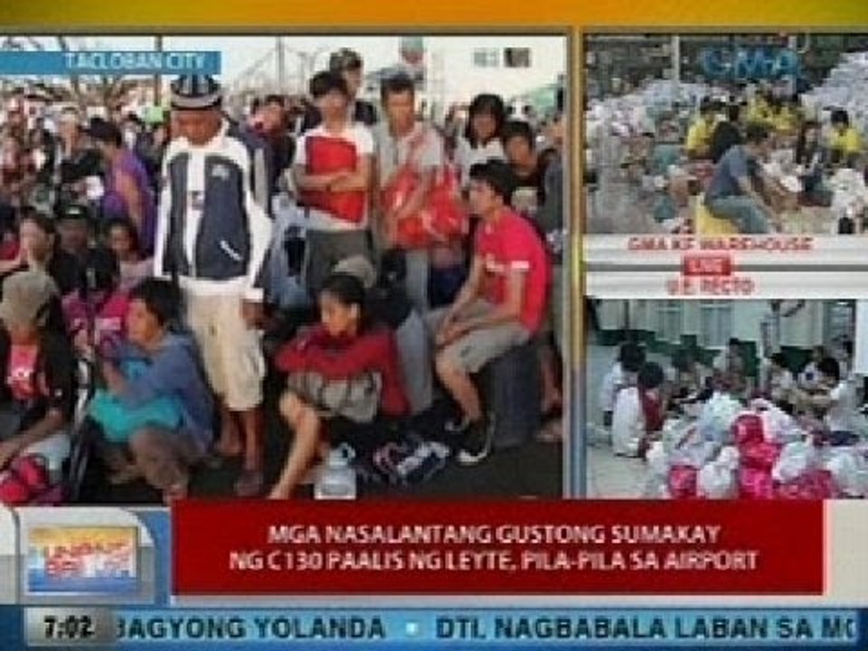 UB: Mga nasalantang gustong sumakay ng C130 paalis ng Leyte, pila-pila sa airport