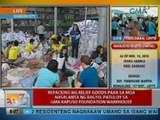 UB: Repacking ng relief goods, patuloy sa GMA Kapuso Foundation warehouse