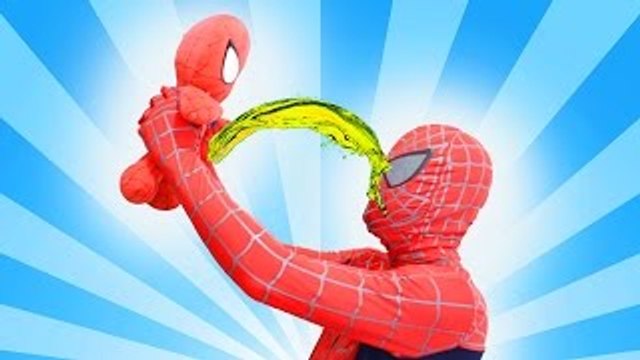 Spiderman, Frozen Elsa & Spiderbaby - Spiderbaby Pees on Spiderman Face Real Life Superher