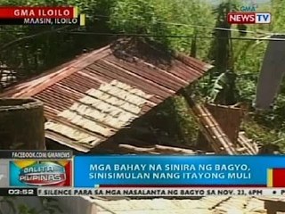 BP: Mga bahay na sinira ng bagyo sa Iloilo, sinisimulan nang itayong muli
