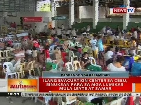 BT: Ilang evacuation center sa Cebu, binuksan para sa mga lumikas mula Leyte at Samar
