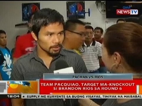 BT: Team Pacquiao, target ma-knockout si Brandon Rios sa Round 6