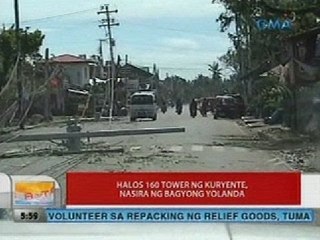 UB: Halos 160 tower ng kuryente, nasira ng Bagyong Yolanda