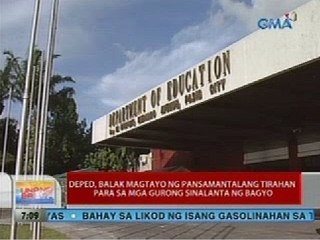 UB: DepEd, balak magtayo ng pansamantalang tirahan para sa mga gurong sinalanta ng bagyo