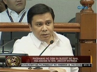 24 Oras: Pagbawas ng DBM sa budget ng NHA, inalmahan ni Sen. Jinggoy Estrada
