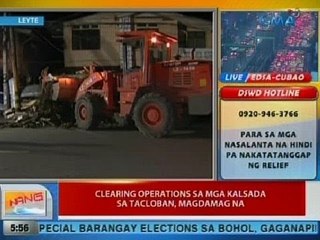 UB: Clearing operations sa mga kalsada sa Tacloban, magdamag na