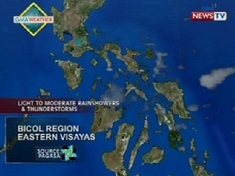 NTVL: Mahihinang pag-ulan at thunderstorms, mararanasan sa Bicol Region at Eastern Visayas