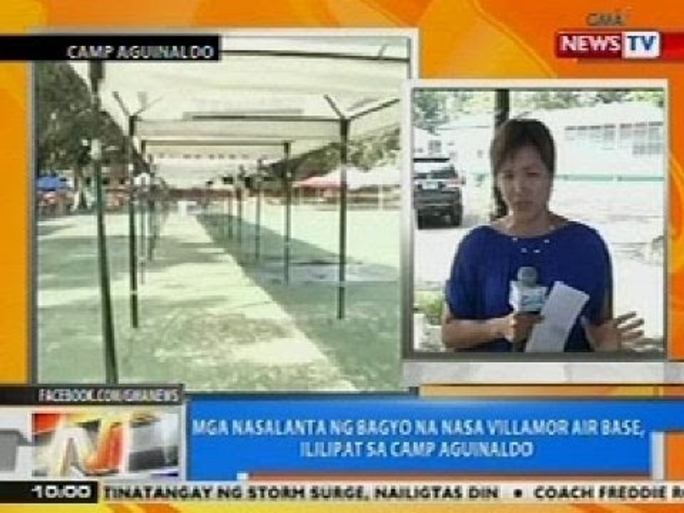 NTG: Mga nasalanta ng Bagyong Yolanda na nasa Villamor Airbase, ililipat sa Camp Aguinaldo
