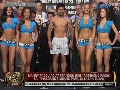 24 Oras: Manny Pacquiao at Brandon Rios, parehong pasok sa itinakdang timbang para sa kanilang laban