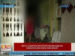 UB: Exclusive:  Bata, sugatan matapos pasabugan ng granada ang kanilang bahay sa Mandaluyong