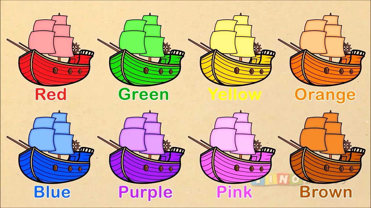 Learning Colors for Kids with Boats Coloring Page   Colors for Children Video