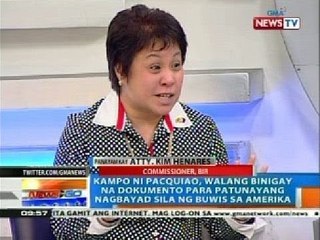NTG: Henares: P1.1-m lang ng pera ni Pacquiao ang na-garnish ng BIR
