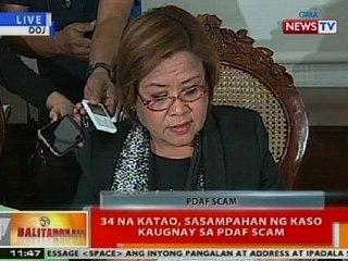 BT: 34 na katao, sasampahan ng kaso kaugnay sa PDAF scam