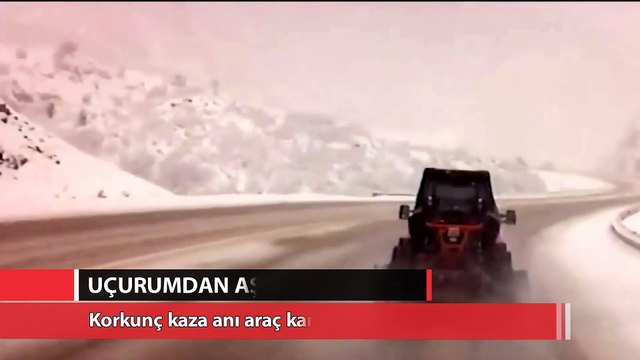 Kar aracı uçurumdan aşağıya yuvarlandı