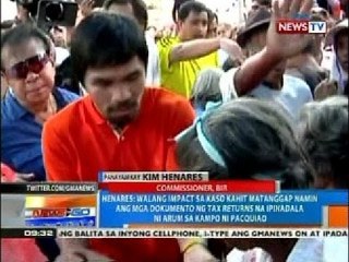 NTG: BIR, hindi pa natatanggap ang tax returns na ipinadala ni Bob Arum sa mga abugado ni Pacquiao