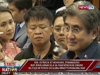 Estrada at Honasan, itinangging may kinalaman sila sa pagpapadaan ng pondo sa ilang NGO