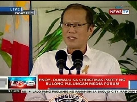 NTL: PNoy, dumalo sa christmas party ng Bulong Pulungan Media Forum sa Pasay